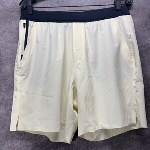 Ten Thousand Interval Shorts Mens Size L Light Yellow Lined Athletic